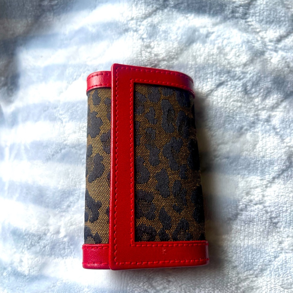FENDI Leopard Print Leather 6 key case